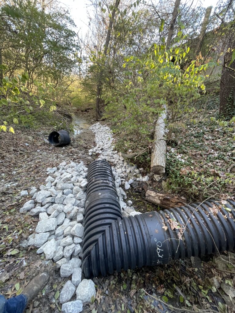 drainage culvert pipe reroute